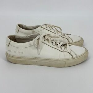 Woman by Common Projects Achilles Low Leather Sneakers Size 37 White Minimalist